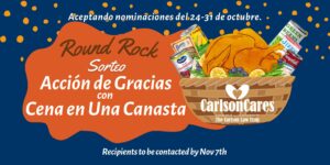 Sorteo Acción De Gracias Round Rock 2024