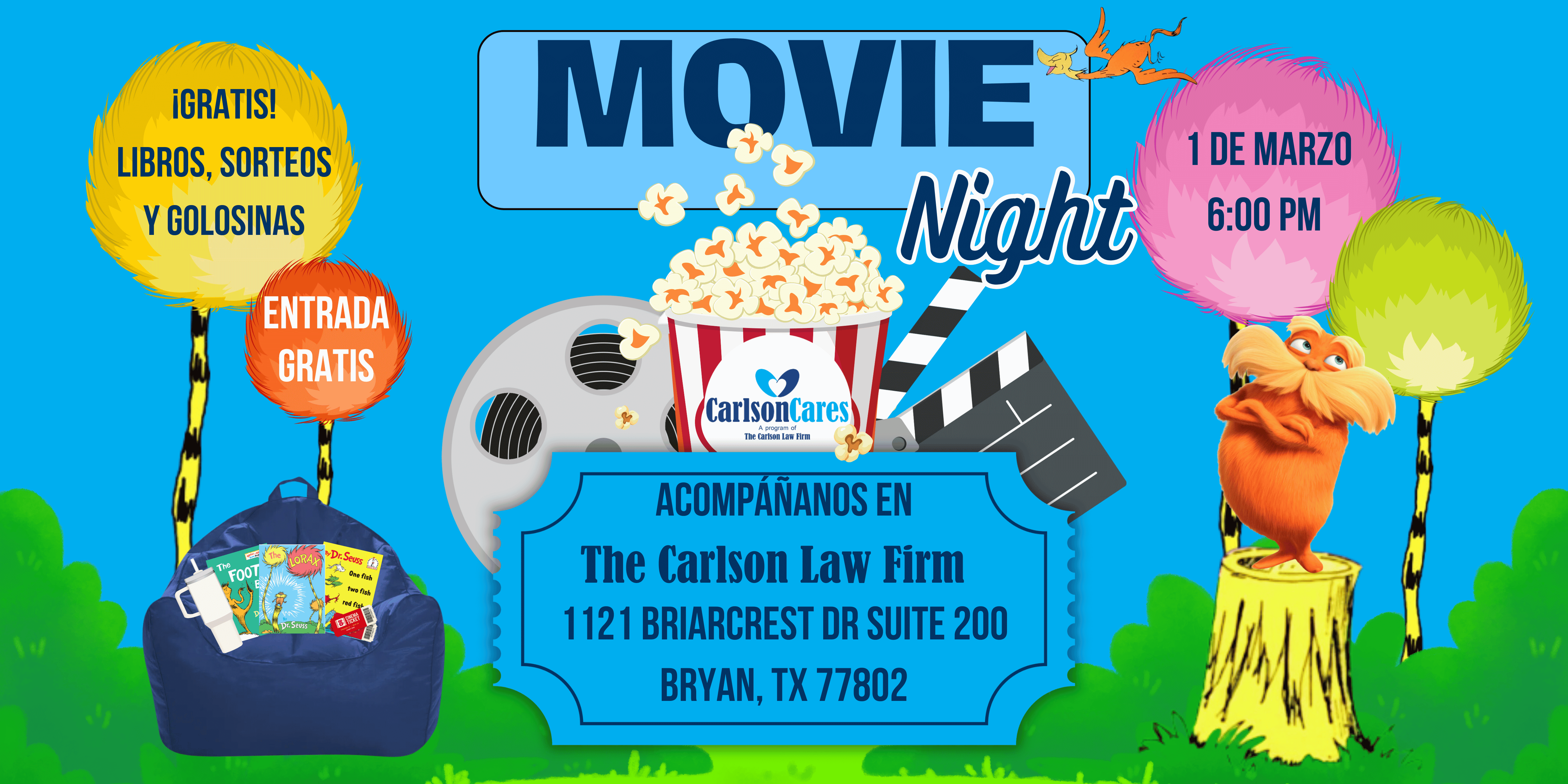 Bryan Movie Night, Noche de Cine, Pelicula y Libros Gratis